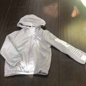 Boys gray puma windbreaker